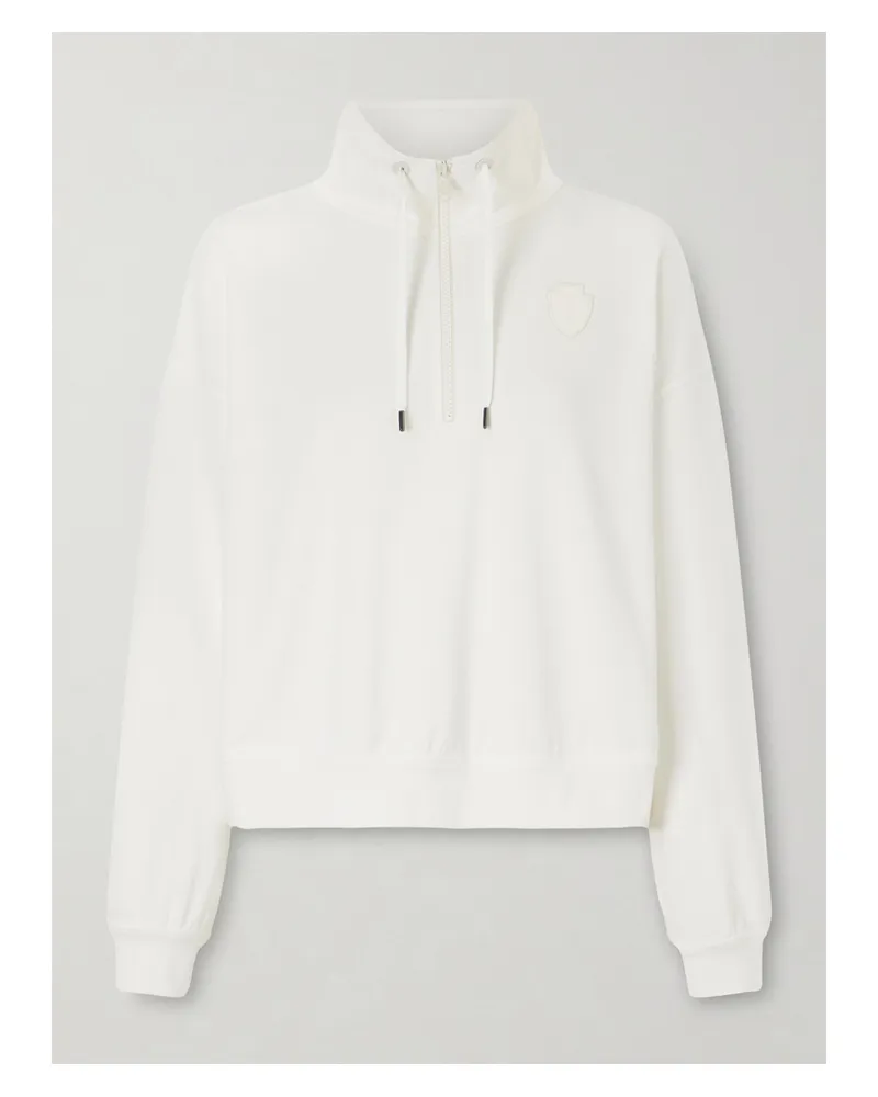 Brunello Cucinelli Appliquéd Cotton-blend Piqué Sweatshirt - Neutrals Neutrals