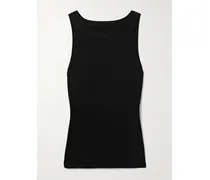 Jennifer Tanktop Aus Geripptem Baumwoll-jersey - Schwarz