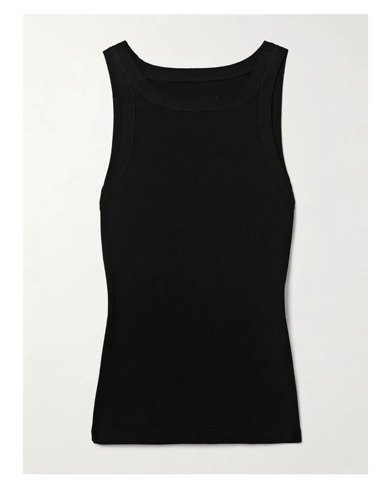 Nili Lotan Jennifer Tanktop Aus Geripptem Baumwoll-jersey - Schwarz Schwarz