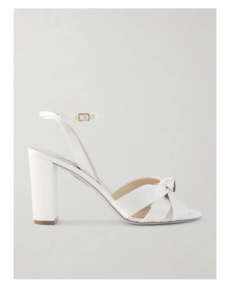 Aquazzura Nina 85 Satin Sandals - White White