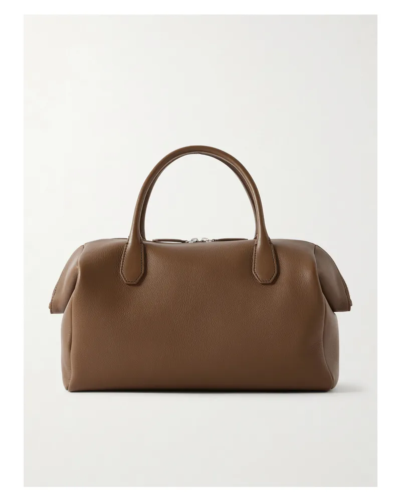 The Row Faye Textured-leather Tote - Brown Brown