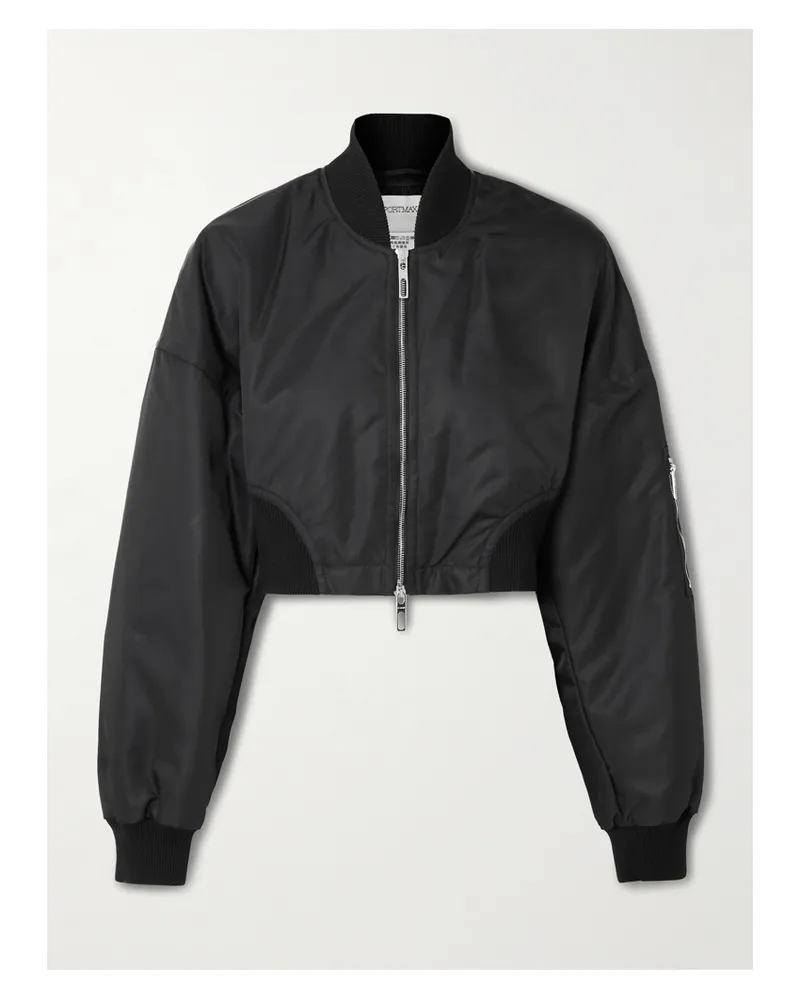 SPORTMAX Cropped Shell Bomber Jacket - Black Black