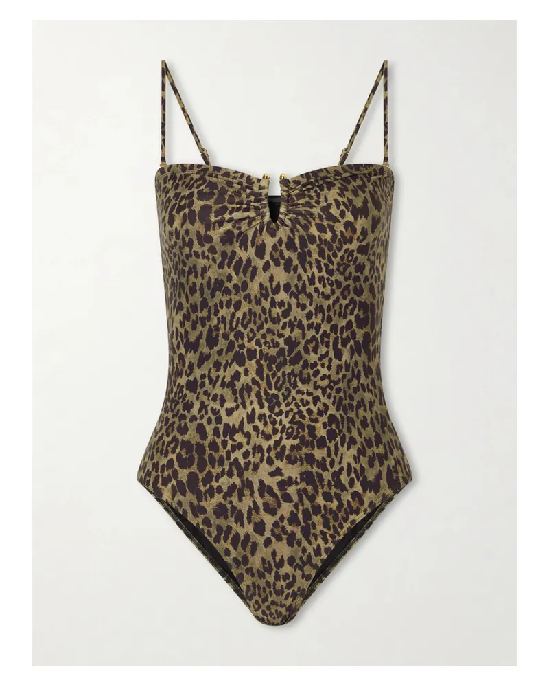 Nili Lotan Embellished Leopard-print Swimsuit - Animal Print Animal
