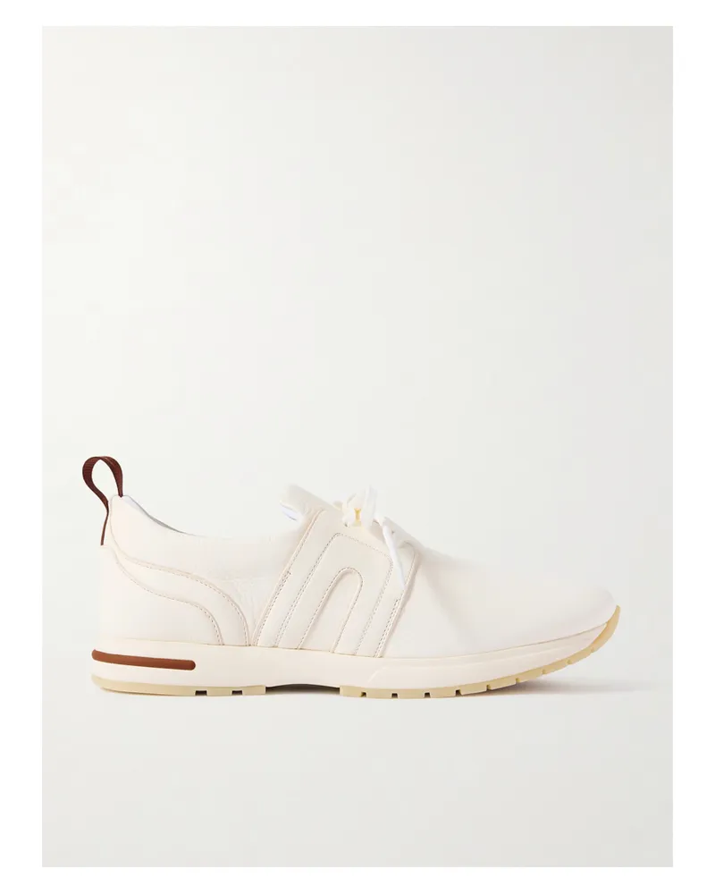 Loro Piana 360 Lp Flexy Walk Leather Sneakers - White White