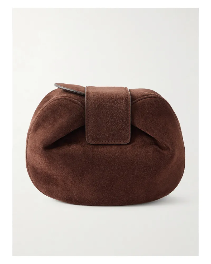 Gabriela Hearst Soft Demi Suede Clutch - Brown Brown