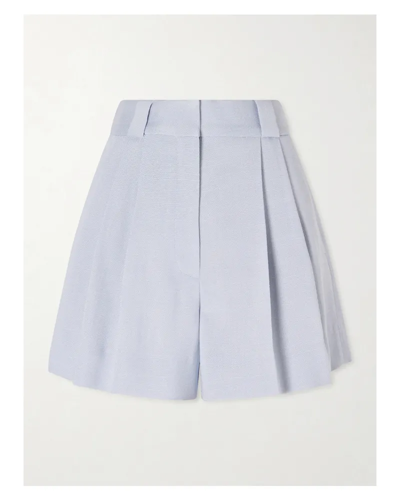 Blazé Milano Vezon Pleated Woven Shorts - Blue Blue