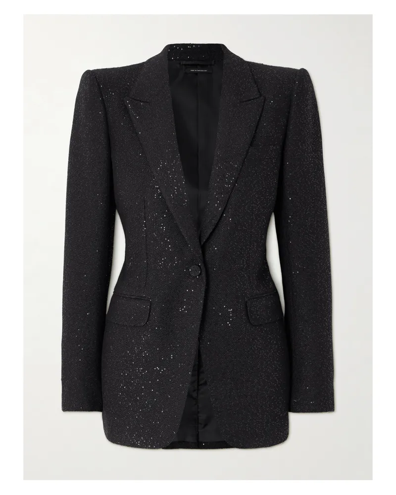 Tom Ford Blazer Aus Einer Wollmischung Mit Pailletten - Schwarz Schwarz