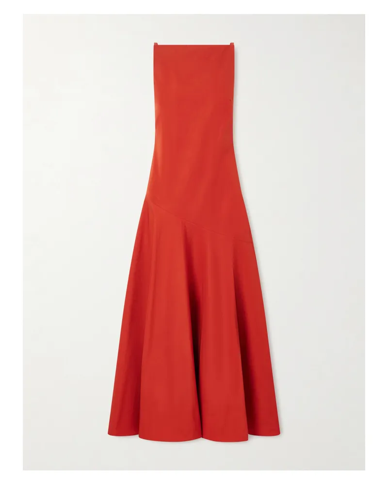 Adam Lippes Ren Cotton-poplin Midi Dress - Red Red