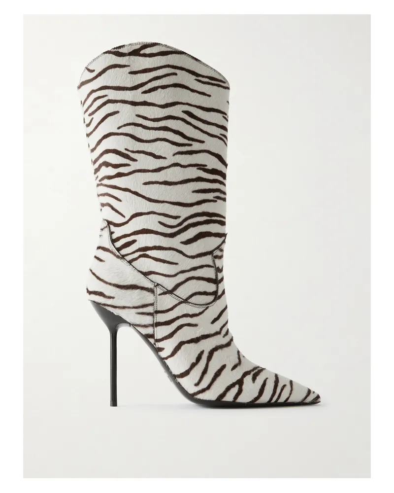 Paris Texas Lidia Stiefel Aus Kalbshaar Mit Zebraprint - Animal-Print Animal-print