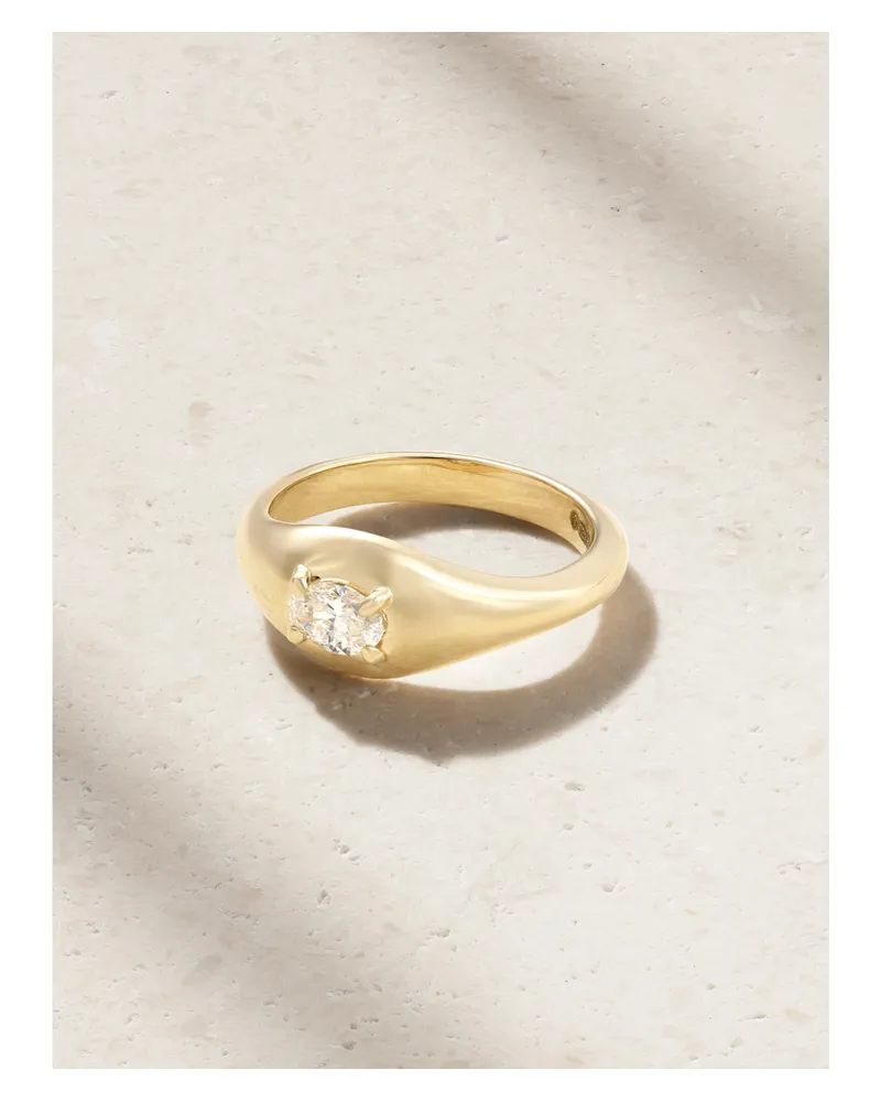 Stone & Strand The Essential Ring Für Den Kleinen Finger Aus 14 Karat Gold Mit Diamanten Gold