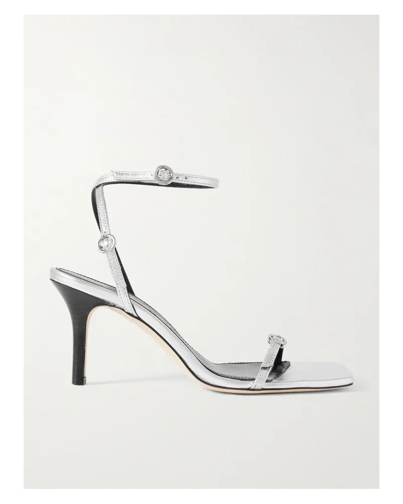 aeyde Hallie Sandalen Aus Metallic-leder - Silber Silber