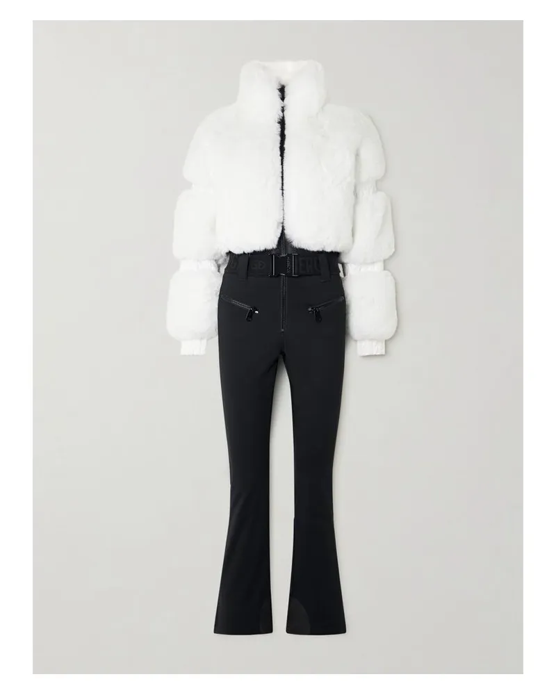 GOLDBERGH Lieke Skianzug Aus Stretch-shell Und Faux Fur Mit Gürtel - Schwarz Schwarz