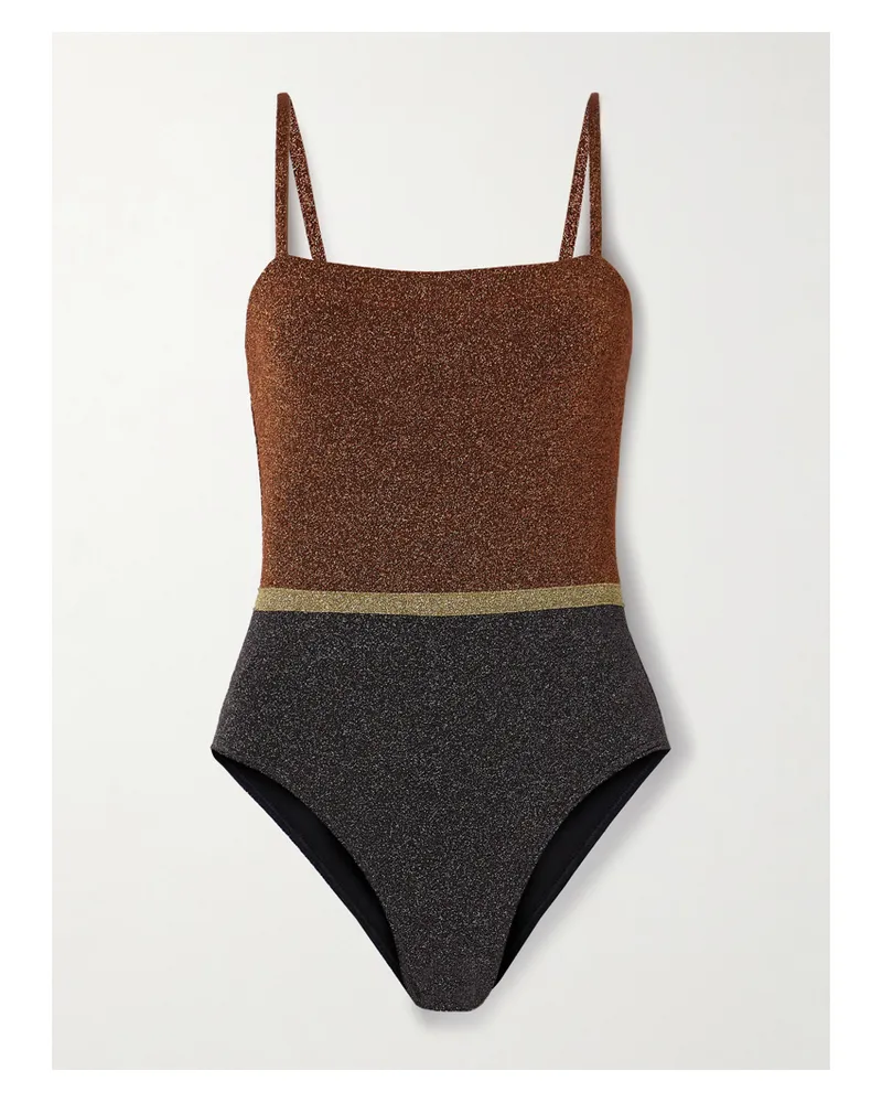 Eres Irisée Calanque Badeanzug Aus Stretch-lurex® In Colour-block-optik - Metallic Metallic
