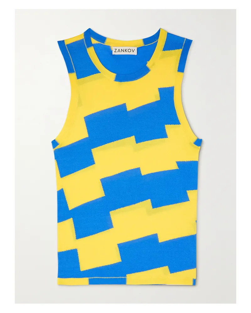 Zankov Miles Tanktop Aus Biobaumwolle In Jacquard-strick - Gelb Gelb