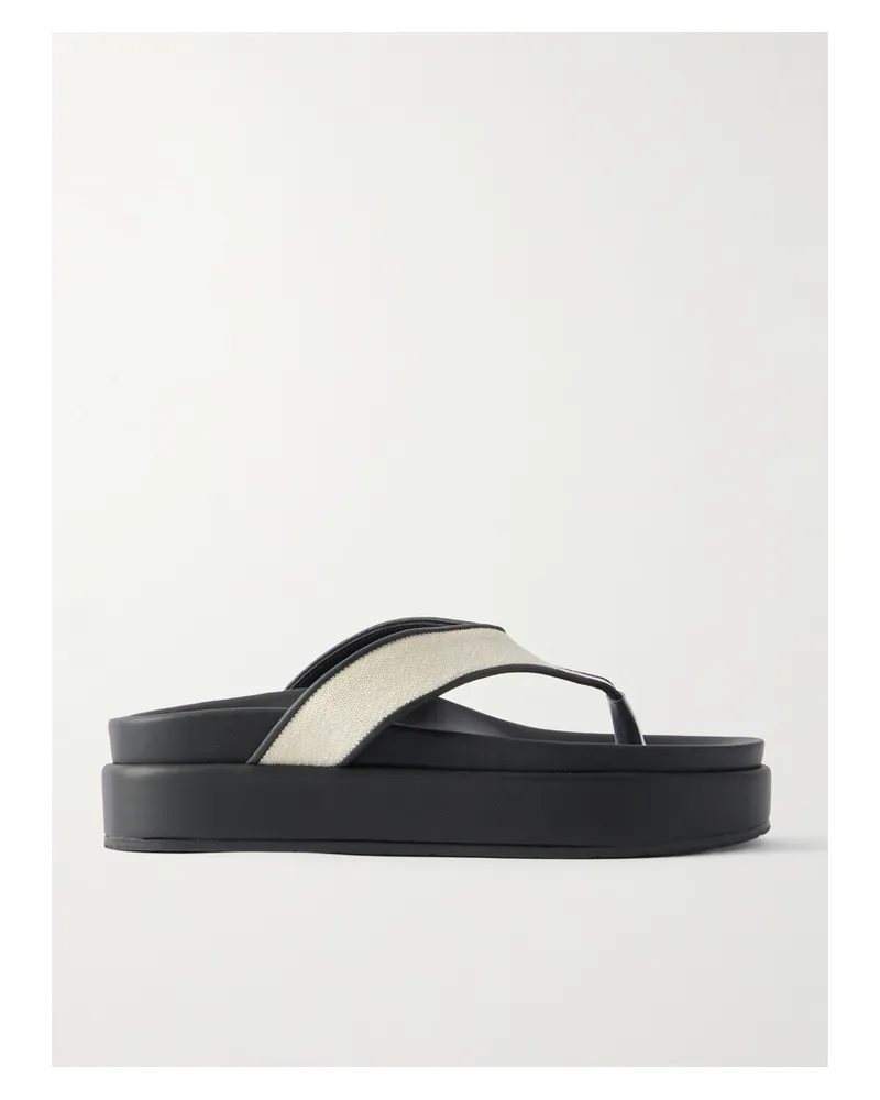 Ancient Greek Sandals Charys2flatform Plateau-zehensandalen Aus Canvas Mit Gummibesätzen - Schwarz Schwarz