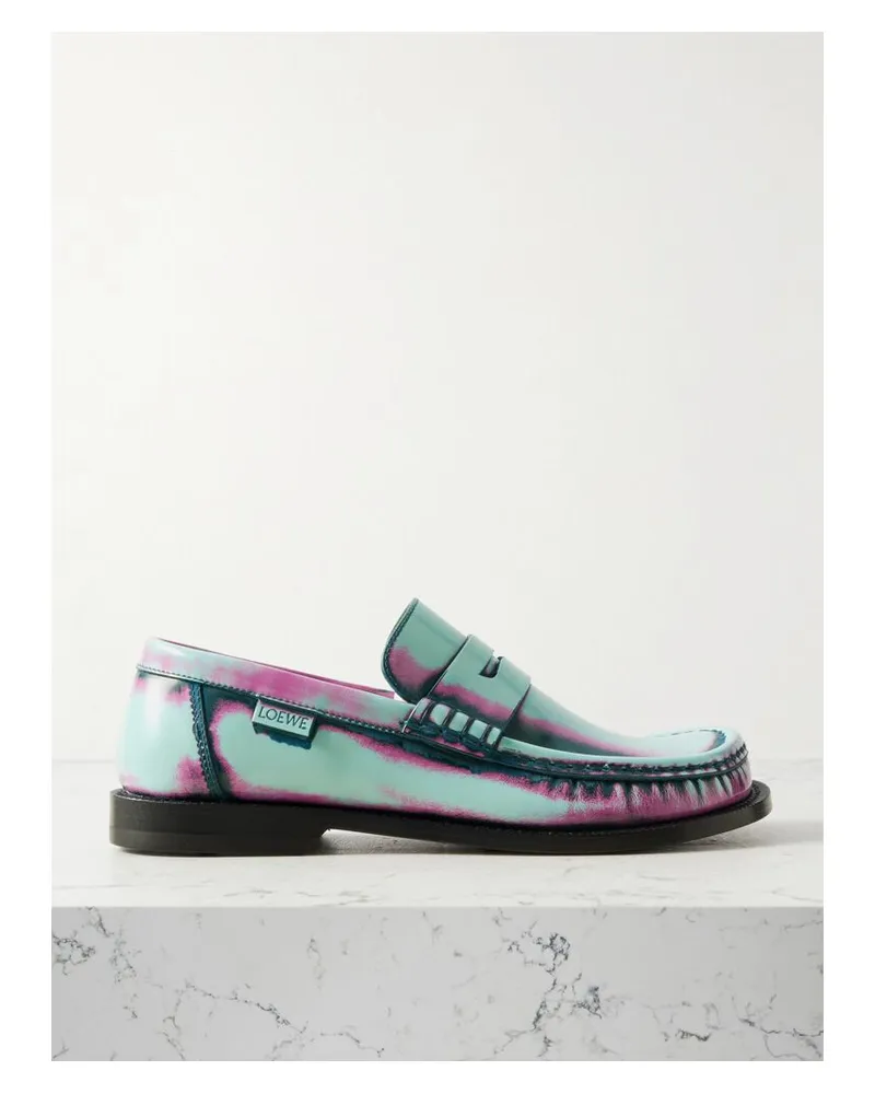 Loewe Campo Loafers Aus Bedrucktem Leder - Grün Grün