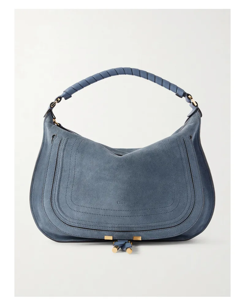 Chloé Marcie Suede Shoulder Bag - Blue Blue