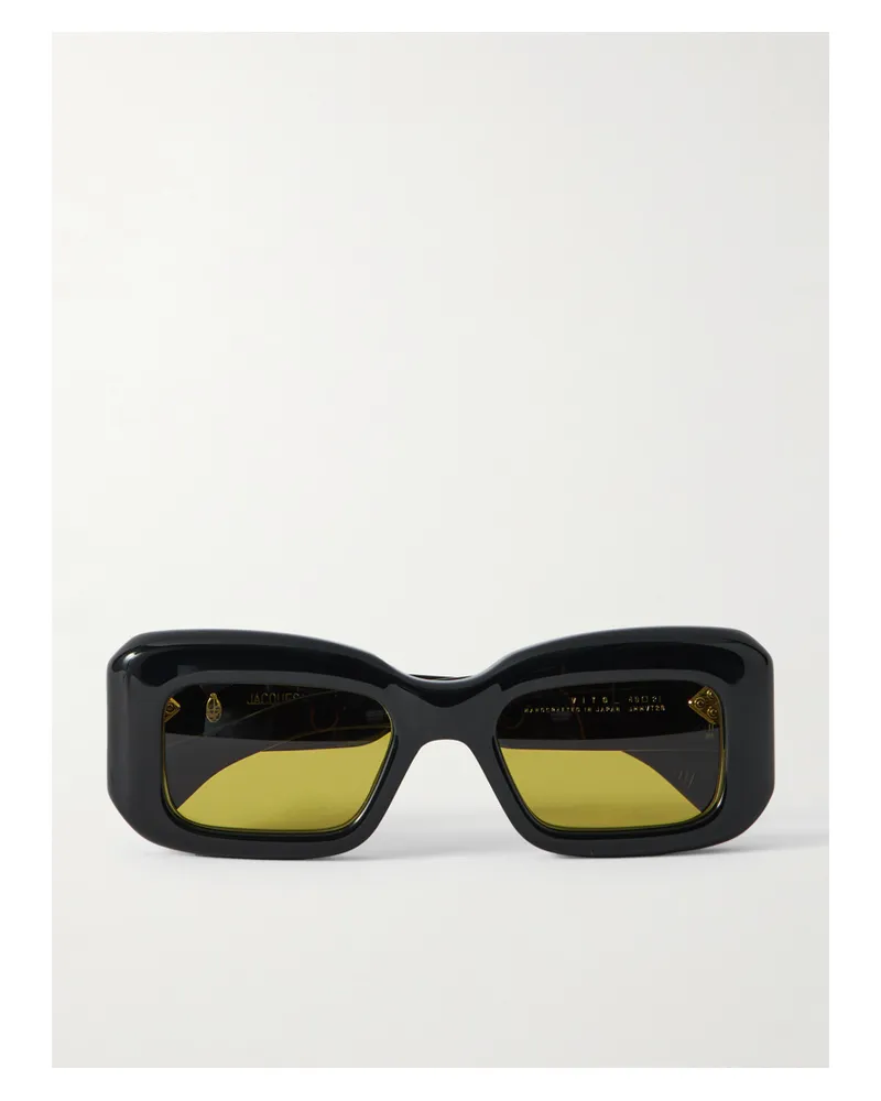 Jacques Marie Mage Vito Sonnenbrille Mit Eckigem Rahmen Aus Azetat - Schwarz Schwarz