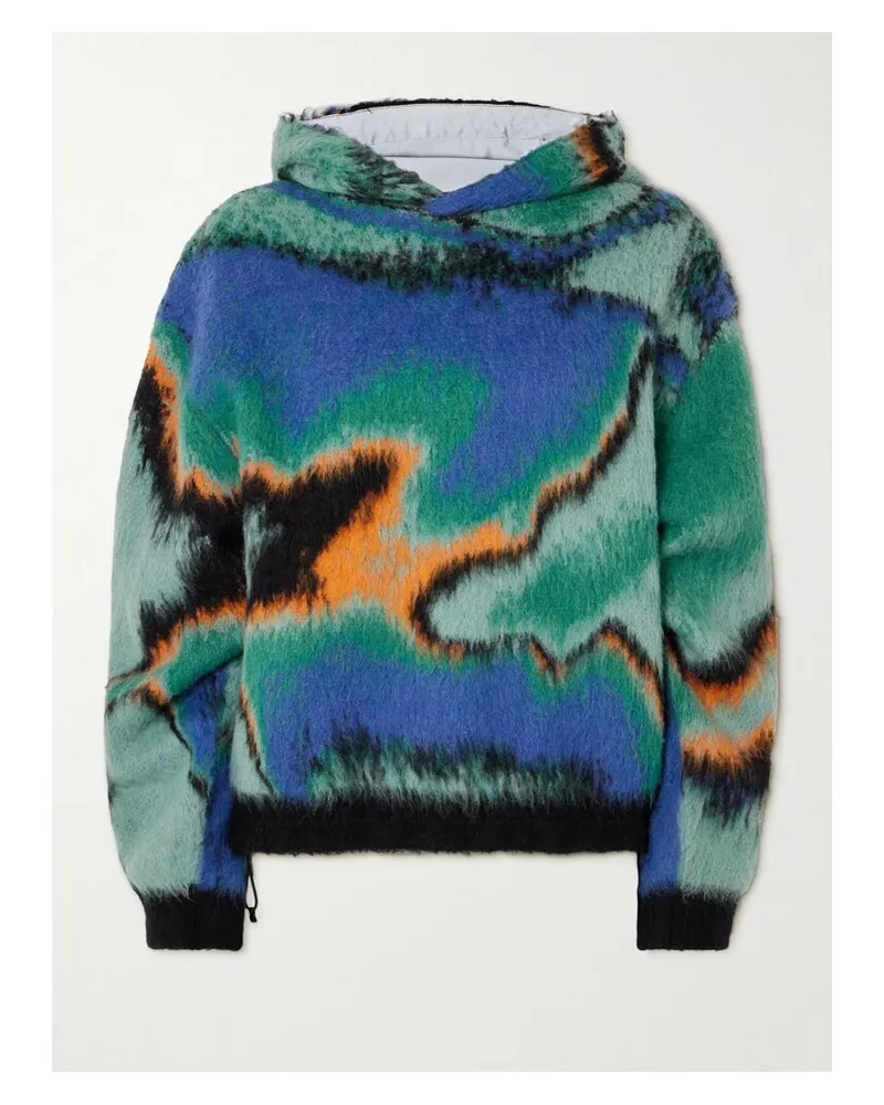 Aztech Mountain Off Piste Hoodie Aus Bedrucktem Fleece Mit Shell-einsatz - Blau Blau