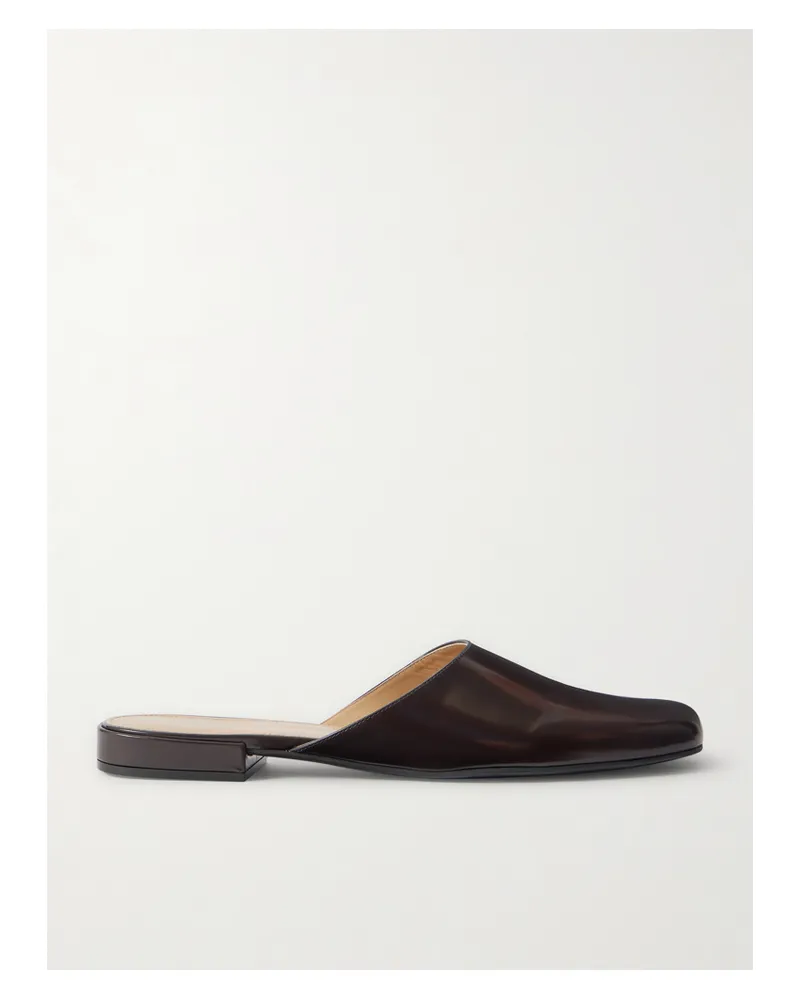 The Row Penelope Leather Mules - Brown Brown