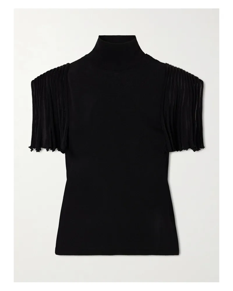 Alaïa Cropped Jersey Top - Black Black