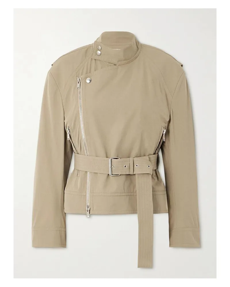 Bottega Veneta Asymmetrische Jacke Aus Einer Baumwollmischung Mit Gürtel - Neutral Neutral