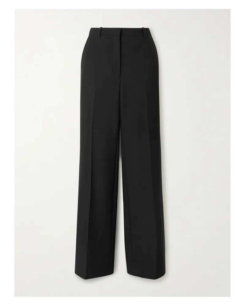 Calvin Klein Etna Wool Wide-leg Pants - Black Black