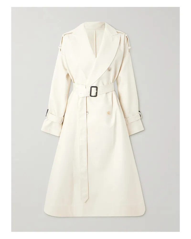 Givenchy Doppelreihiger Trenchcoat Aus Baumwoll-twill Mit Gürtel - Elfenbein Elfenbein