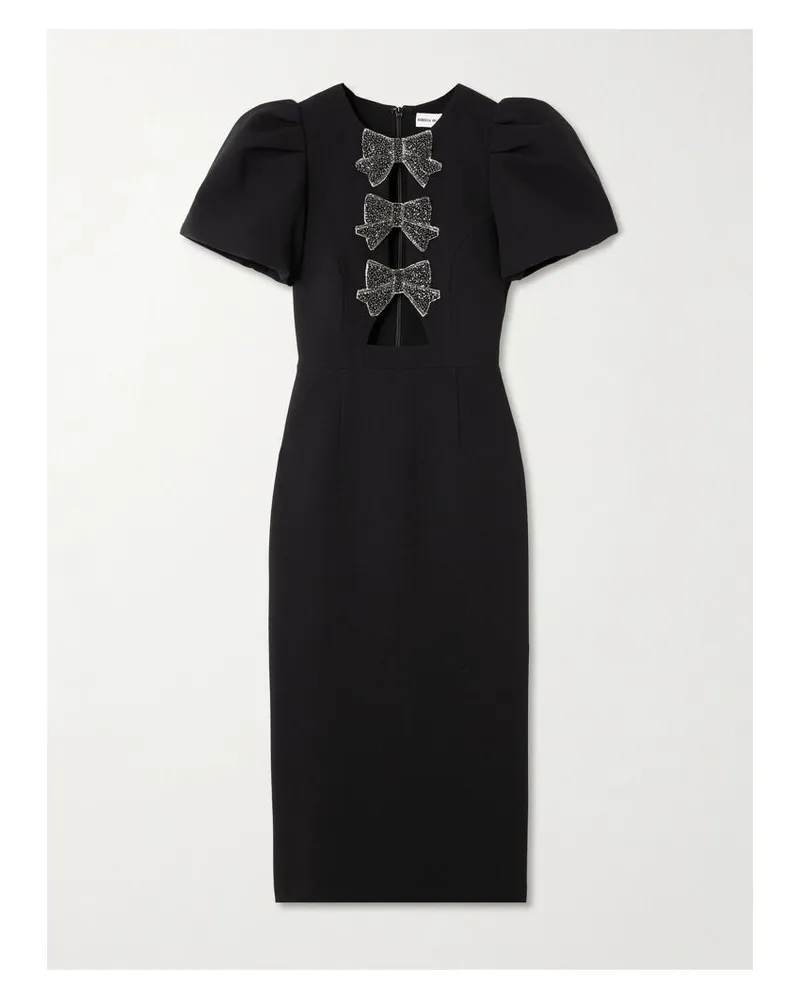 Rebecca Vallance Eliana Midikleid Aus Cady Mit Cut-outs Und Verzierungen - Schwarz Schwarz