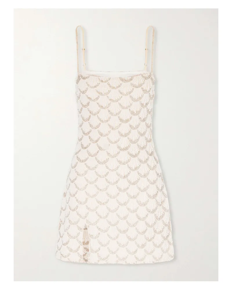 STAUD Las Palmas Embellished Mini Dress - White White