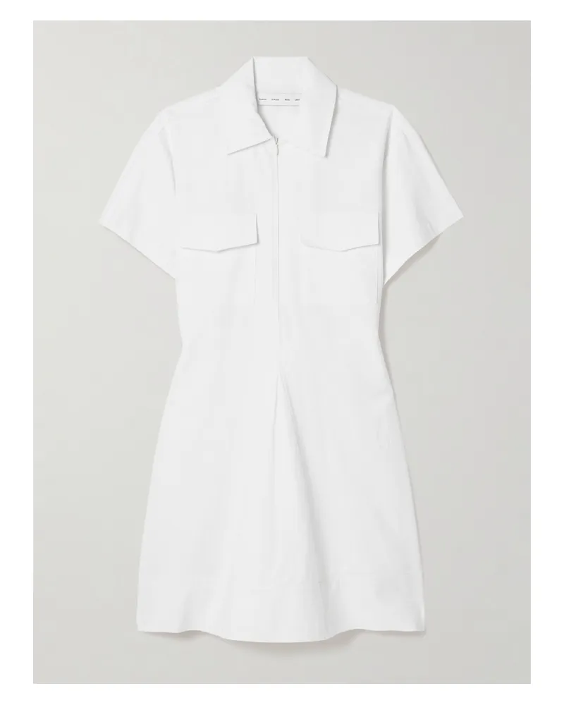 Proenza Schouler Carmine Minikleid Aus Einer Baumwoll-leinenmischung In Knitteroptik - Neutral Neutral