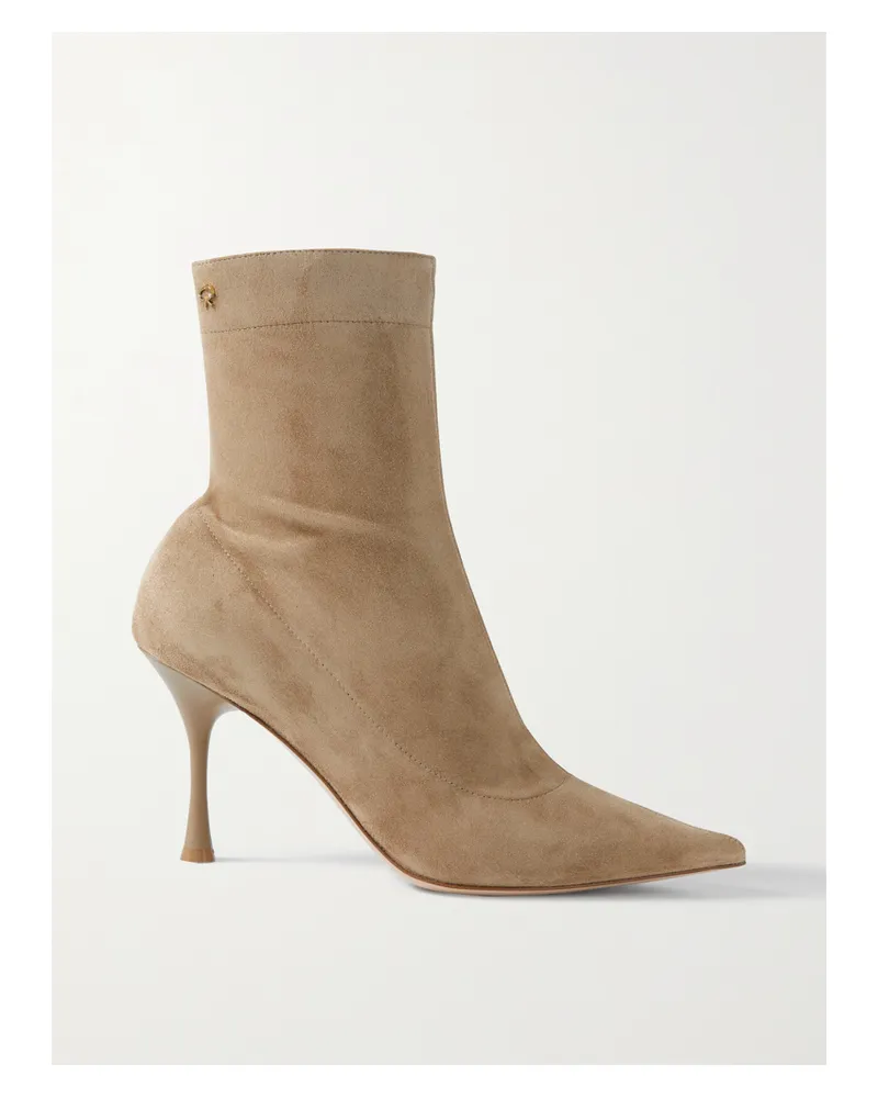 Gianvito Rossi 85 Ankle Boots Aus Veloursleder - Braun Braun