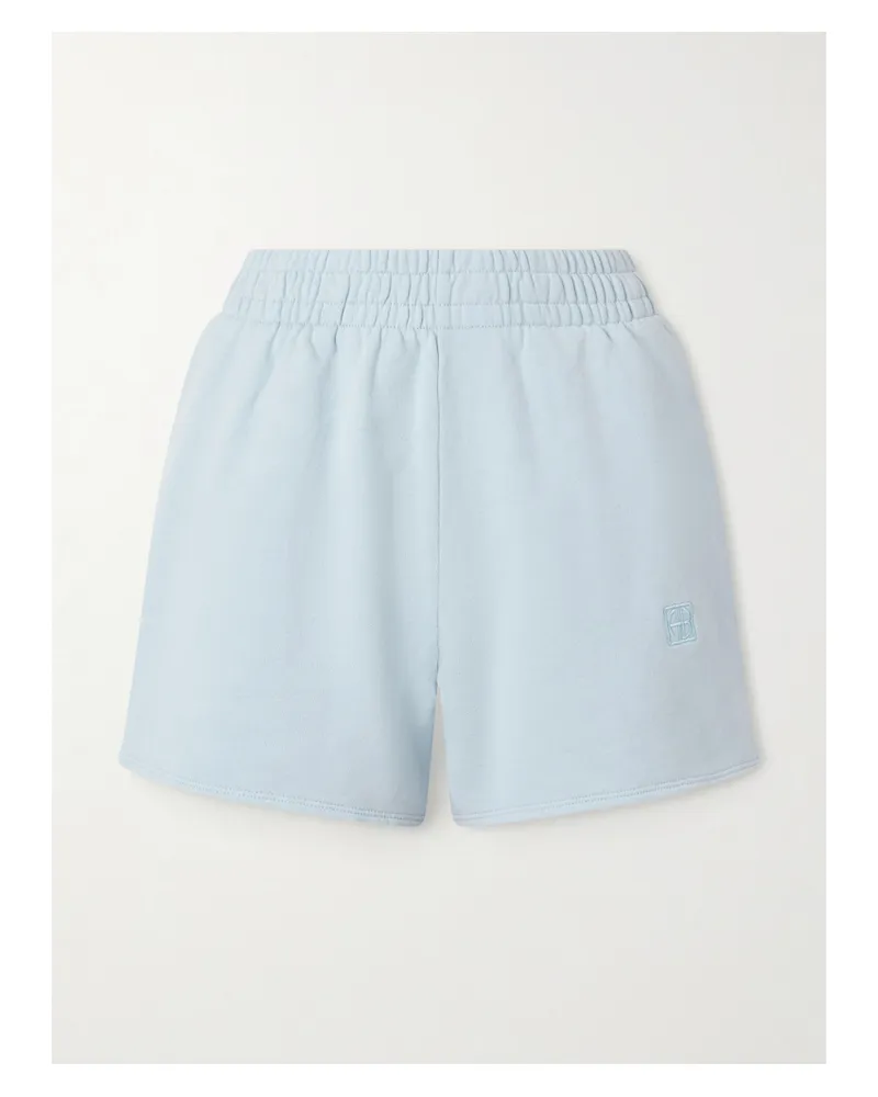 Anine Bing Kam Shorts Aus Baumwoll-jersey Mit Stickerei - Blau Blau