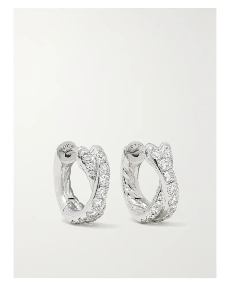 David Yurman Crossover Creolen Aus 18 Karat Weißgold Mit Diamanten - Silber Silber
