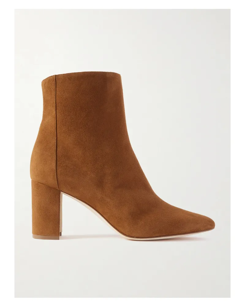 Manolo Blahnik Rosie 70 Suede Ankle Boots - Brown Brown