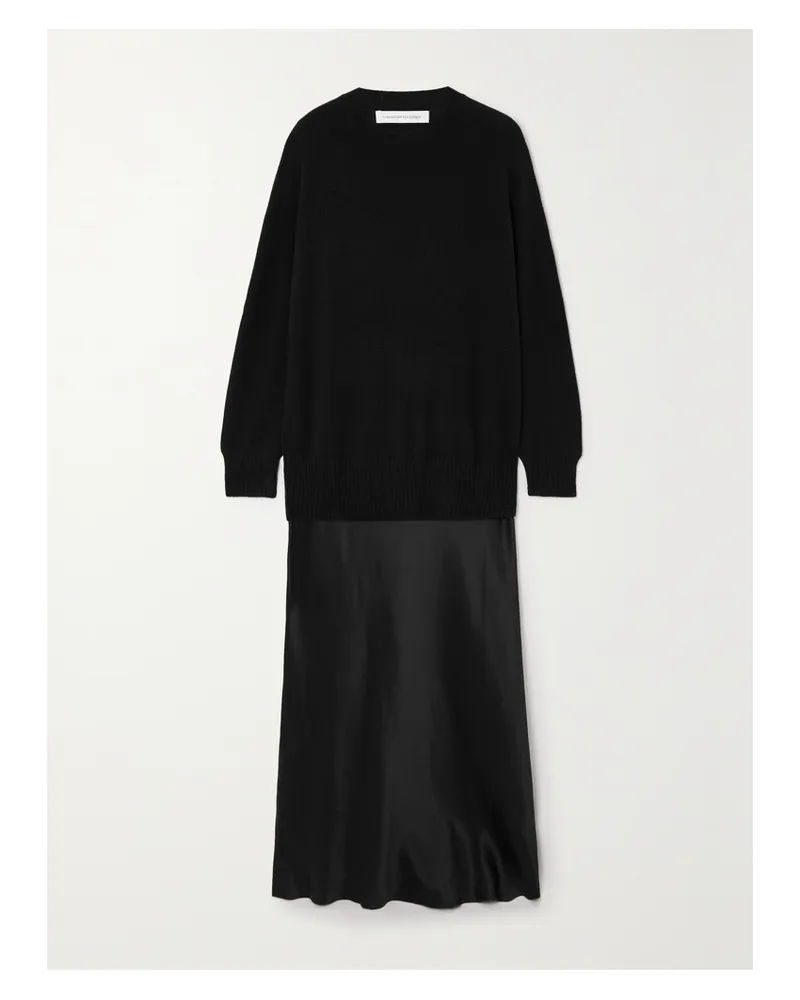 Christopher Esber Monument Cashmere And Silk-satin Maxi Dress - Black Black
