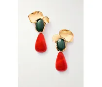 Petal Goldfarbene Ohrclips Mit Malachit Und Harz