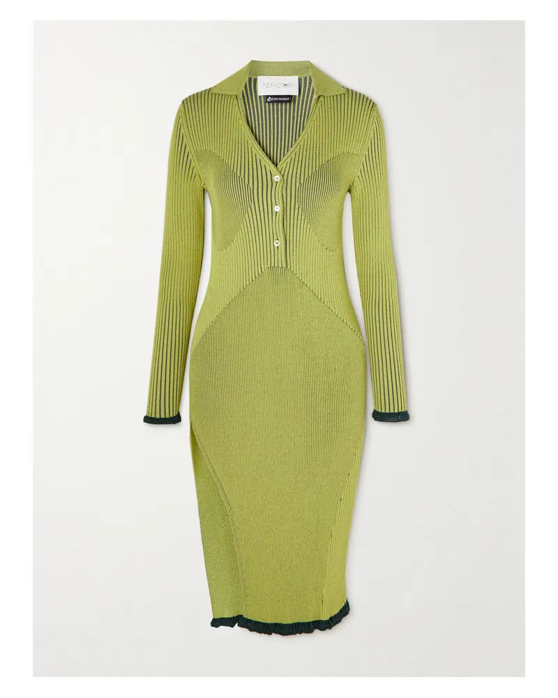 AZ FACTORY Ester Manas Kleid Aus Rippstrick - Gelb Gelb