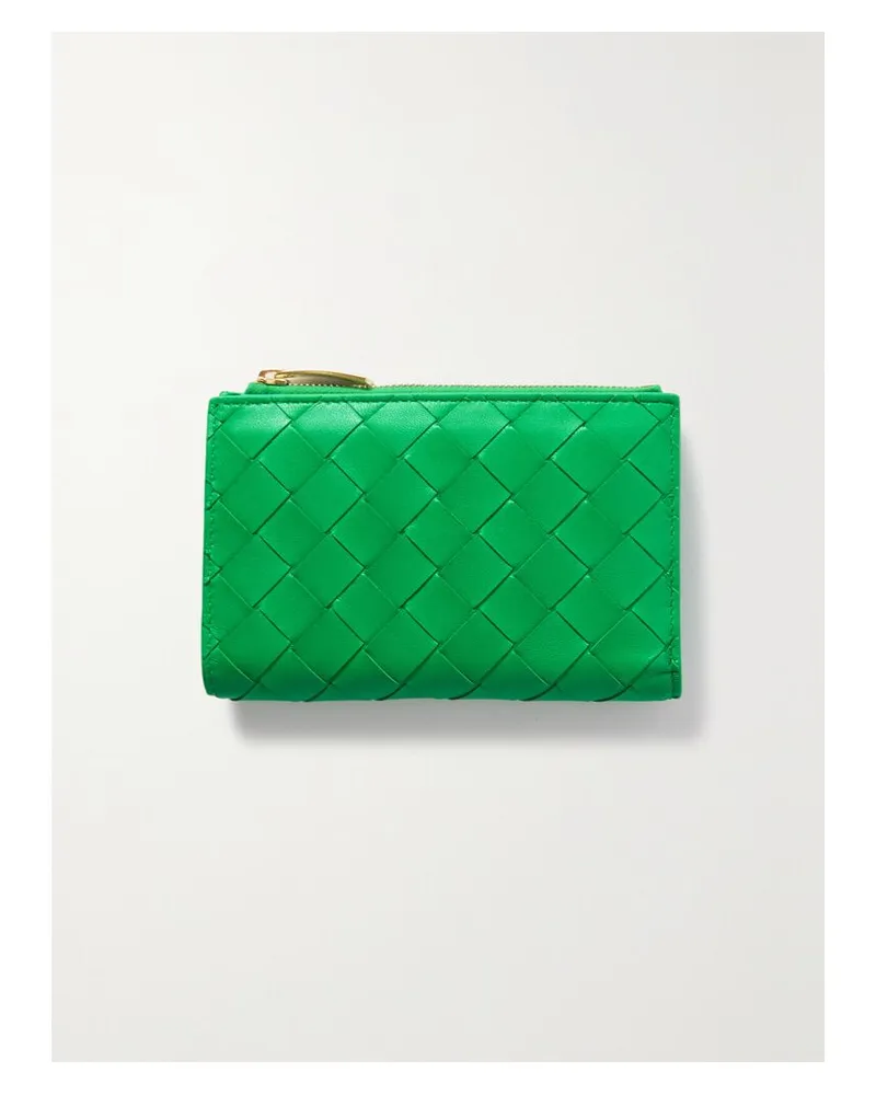 Bottega Veneta Portemonnaie Aus Intrecciato-leder - Grün Grün