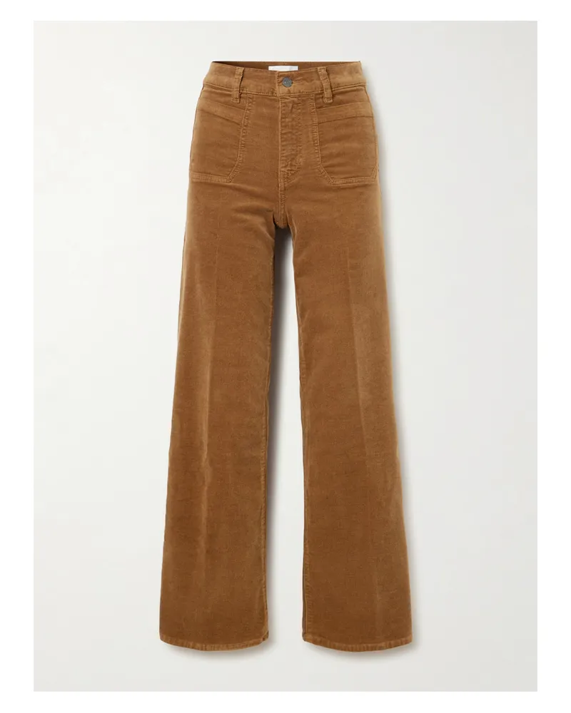 Frame Denim Le Slim Palazzo Hoch Sitzende Hose Mit Weitem Bein Aus Cord Aus Einer Baumwollmischung - Braun Braun