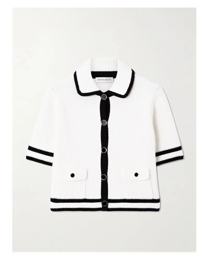 Nina Ricci Cardigan Aus Einer Baumwollmischung In Waffelstrick - Ecru Ecru