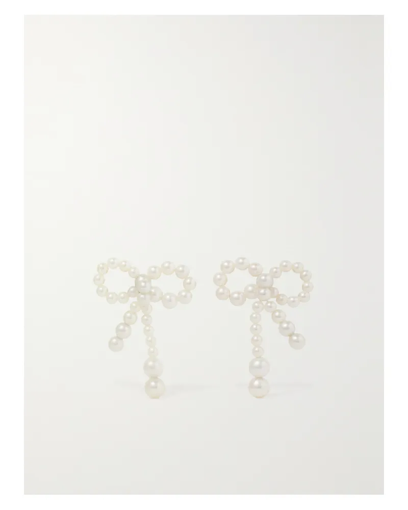 Sophie Bille Brahe Rosette De Perles Ohrringe Aus 14 Karat Gold Mit Perlen - Weiß Weiß
