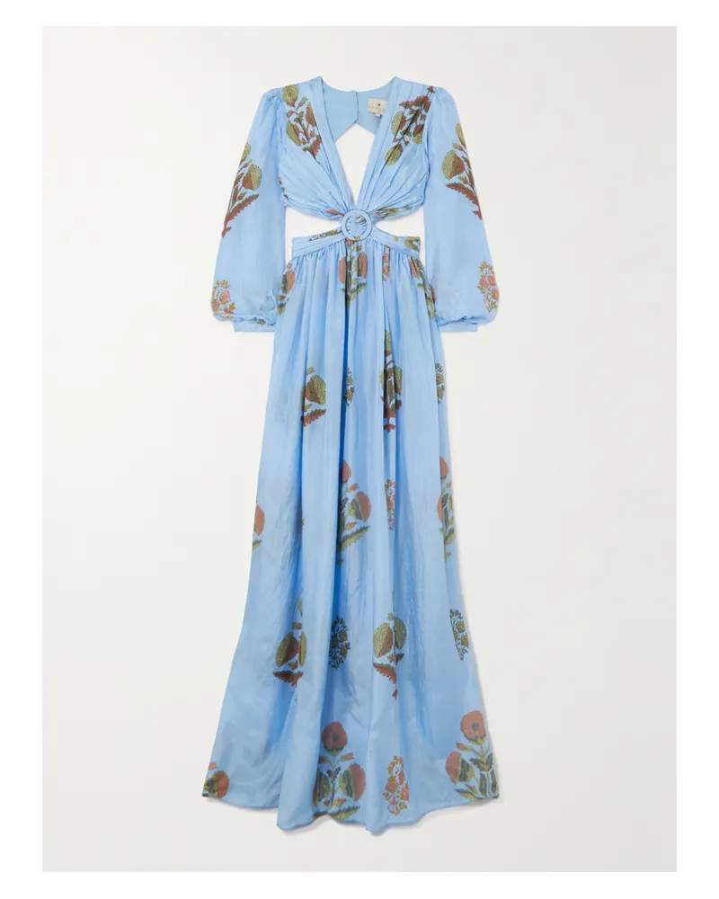 Hannah Artwear Rio Maxikleid Aus Habutai-seide Mit Cut-outs - Blau Blau