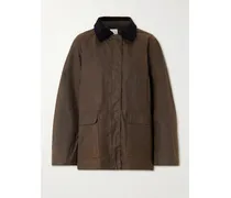 Oversized-jacke Aus Gewachster Biobaumwolle Mit Cordbesätzen - Braun