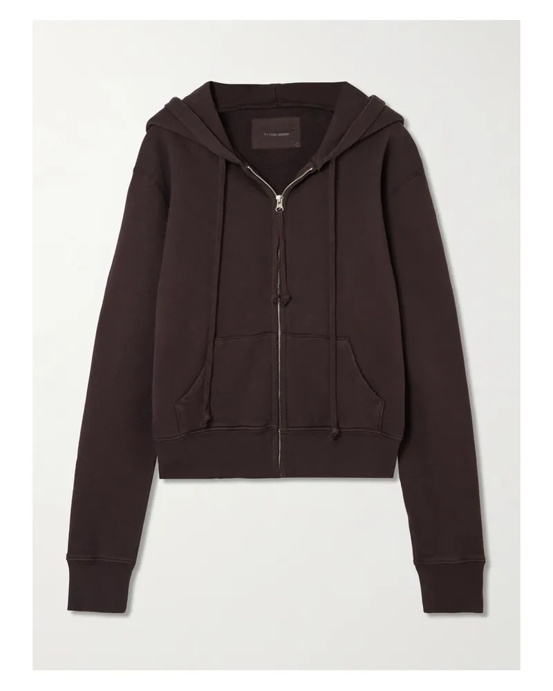 Nili Lotan Callie Kapuzenjacke Aus Baumwoll-jersey - Braun Braun