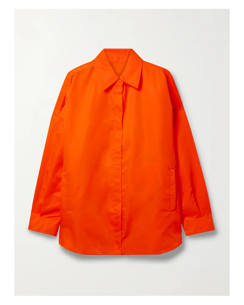 FRANKIE Shop Perla Oversized-hemd Aus Neonfarbenem Shell - Orange Orange