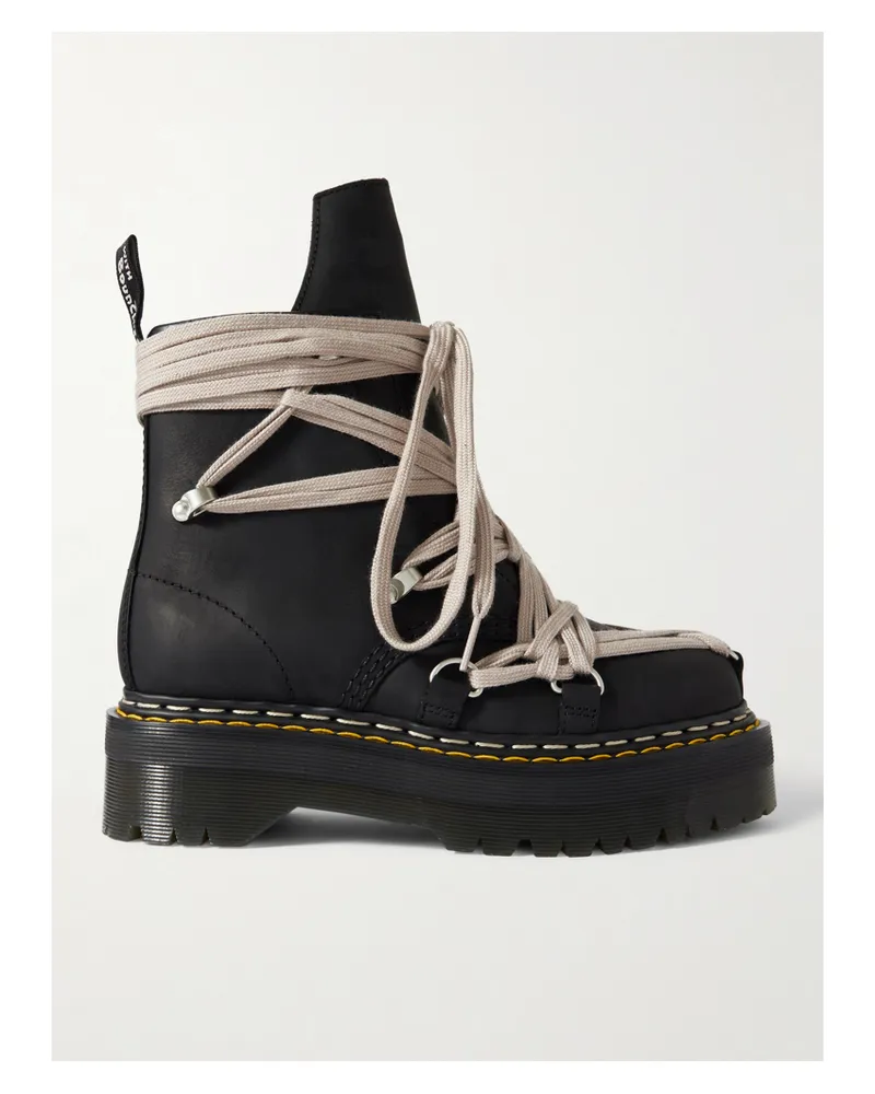Rick Owens Dr. Martens 1460 Quad Sole Megalace Ankle Boots Aus Leder - Schwarz Schwarz