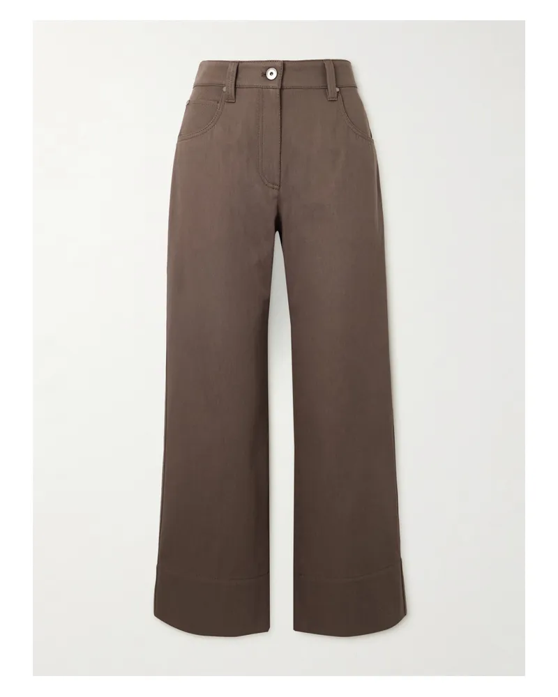 Brunello Cucinelli Verkürzte Jeans Mit Geradem Bein Und Zierperlen - Braun Braun