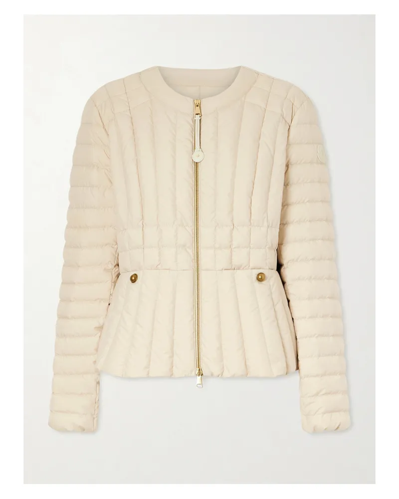 Moncler Menthe Appliquéd Padded Quilted Shell Down Jacket - White White