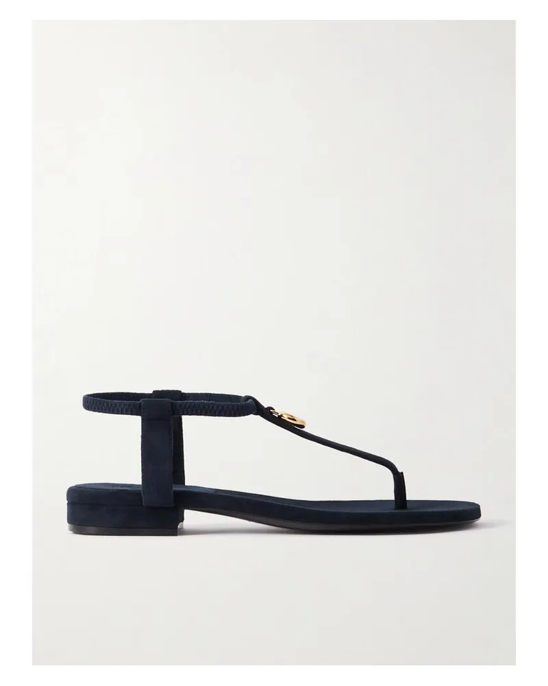 Loro Piana Mindil Sandalen Aus Veloursleder Mit Verzierung - Blau Blau